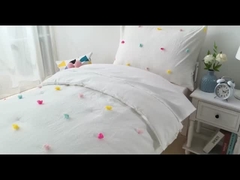 White Childrens Cotton Bedding Jacquard Tufted Dot Crib Bed Sheets Set