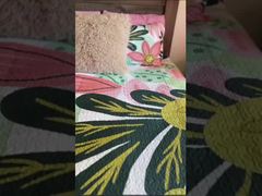 3-Piece Mid Century Modern Farmhouse Quilt Set with Botanical Print Reversible Bedspread Coverlet