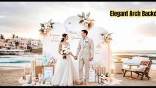 Arch Backdrop Covers White Set Elegant Events